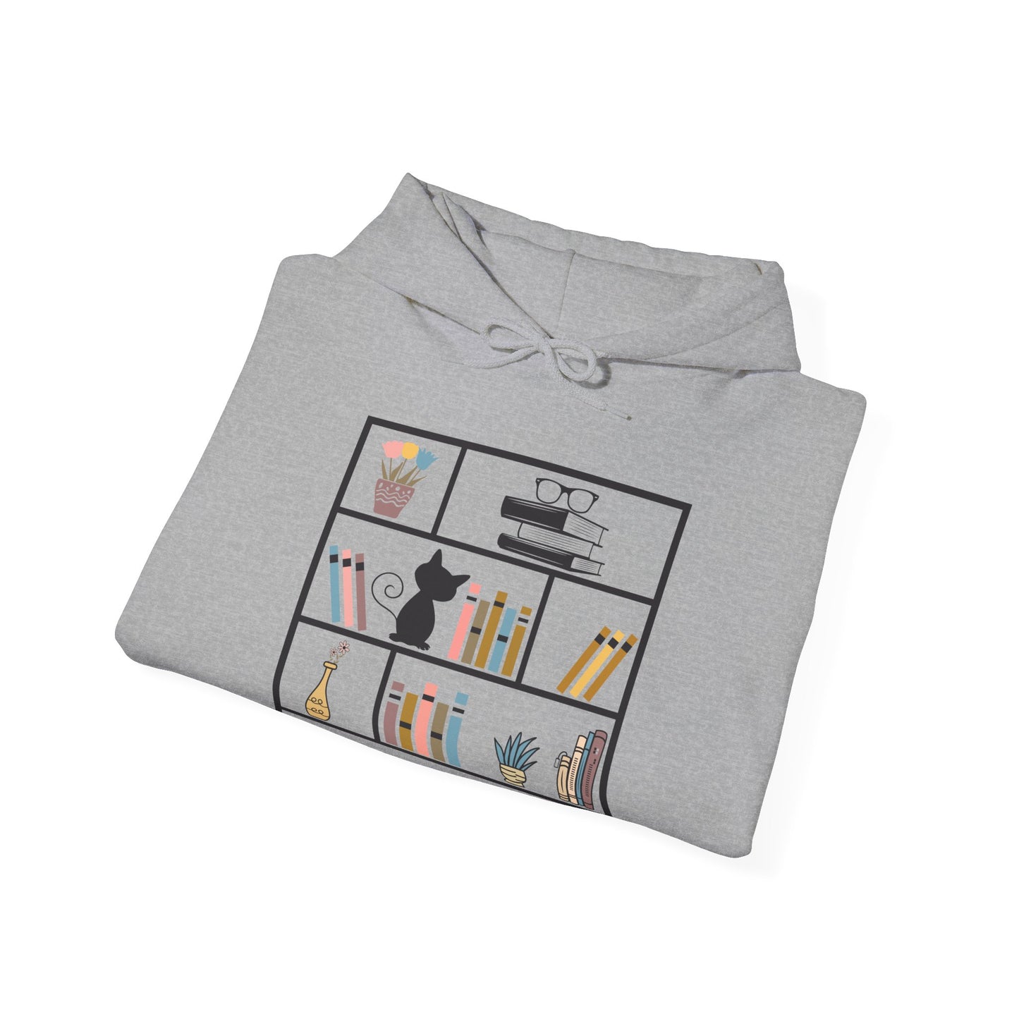 Unisex Heavy Blend™ Hooded Sweatshirt - bookshelf for cat - sizes S - 3X