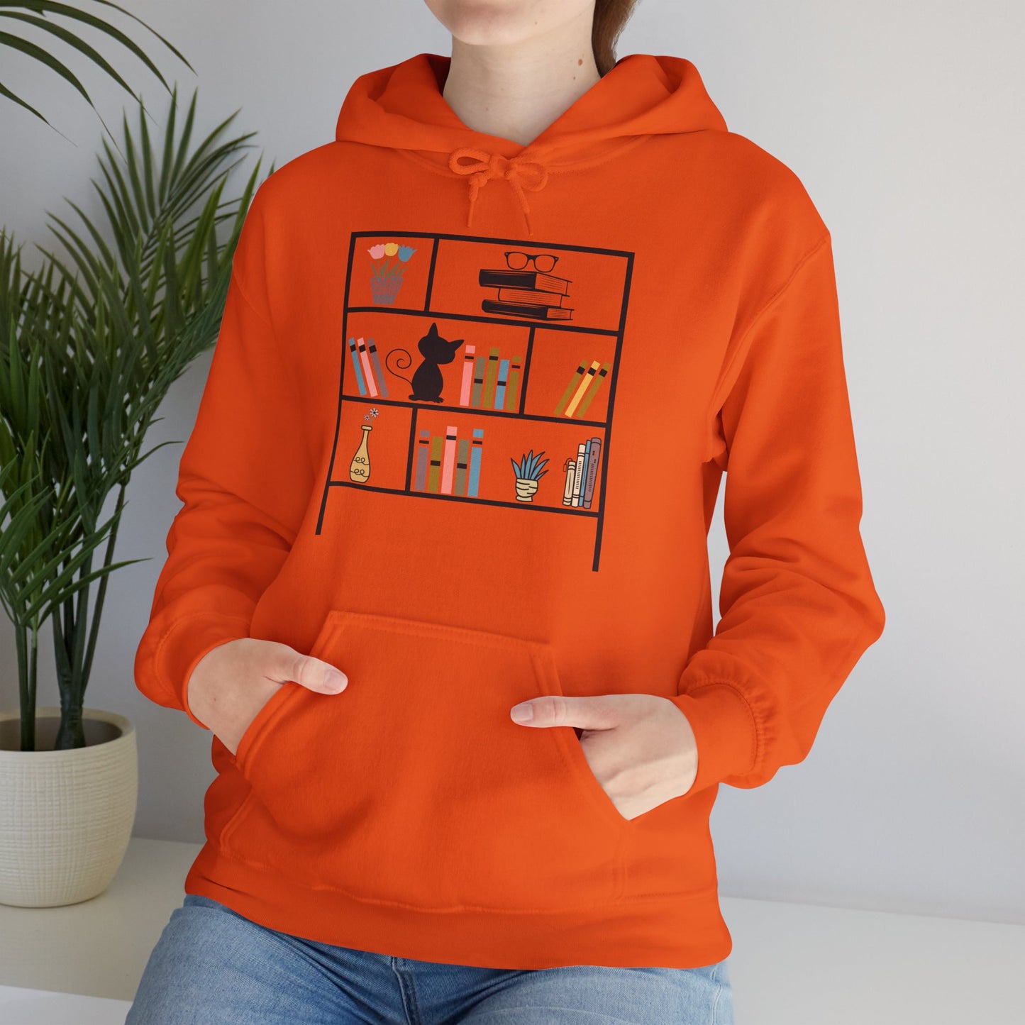 Unisex Heavy Blend™ Hooded Sweatshirt - bookshelf for cat - sizes S - 3X