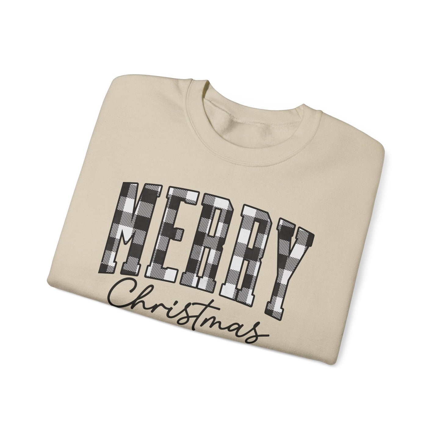 Buffalo Plaid Merry Christmas Unisex Heavy Blend™ Crewneck Sweatshirt - sizes S - 3X