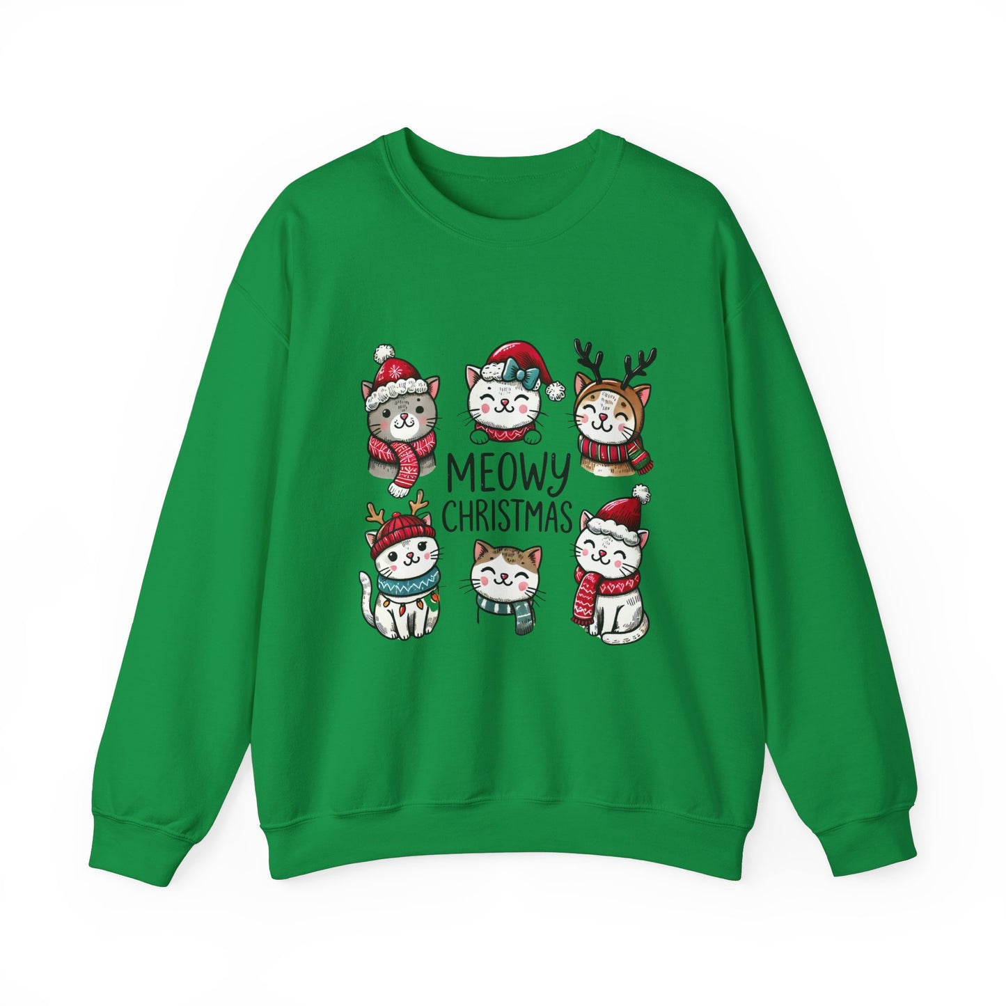 Meowy Christmas Crewneck Sweatshirt - size S - 5X