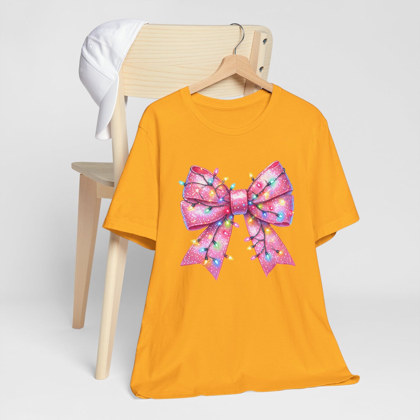 Pink Christmas Bow Unisex Jersey Short Sleeve Tee - sizes S - 3X