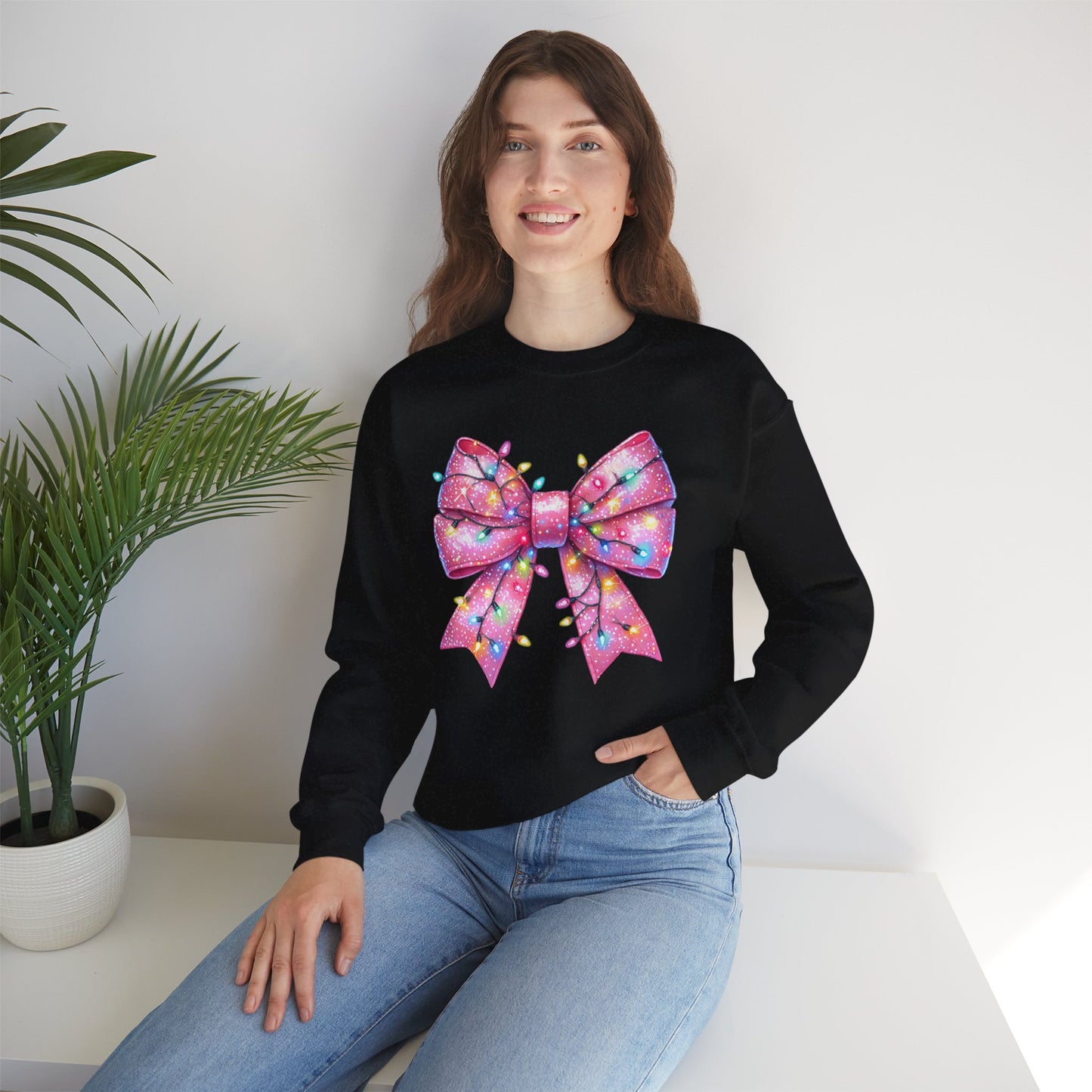 Big Pink Bow Unisex Heavy Blend™ Crewneck Sweatshirt - sizes S - 3X