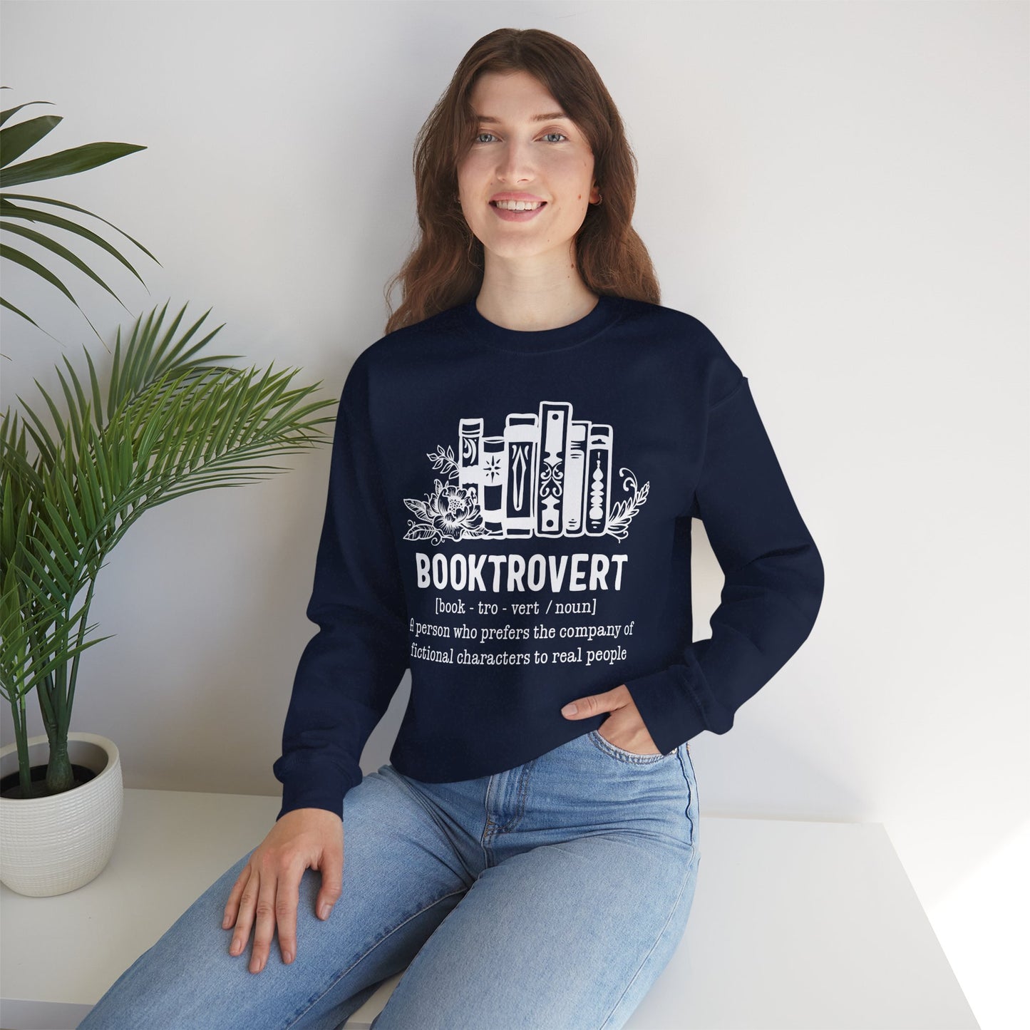 Booktrovert Unisex Heavy Blend Crewneck Sweatshirt - Cozy and Warm Book Lover Gift