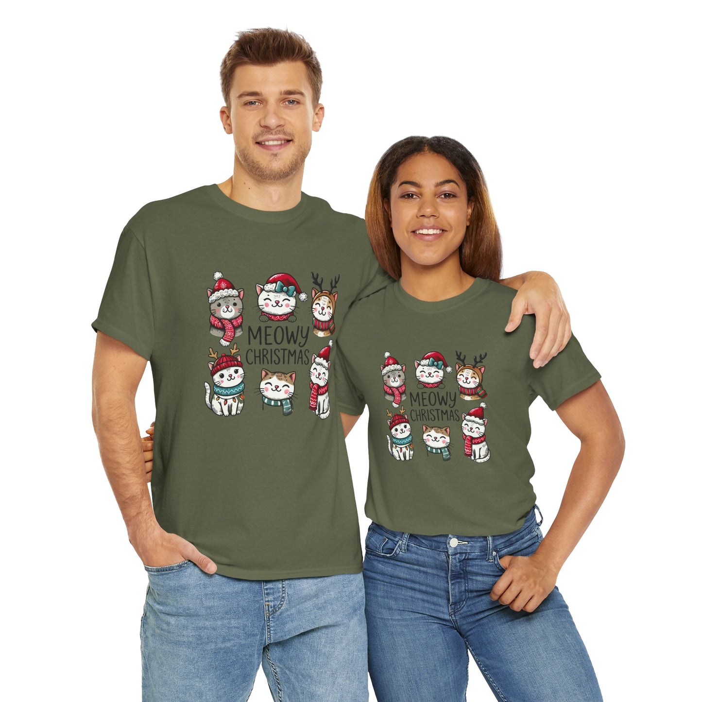 Meowy Christmas Unisex T-shirt - sizes S - 5X