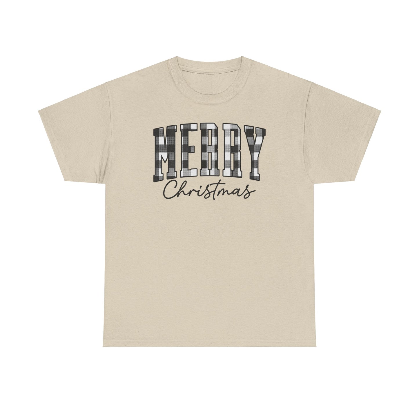 Buffalo Plaid Merry Christmas Unisex Heavy Cotton Tee - sizes S - 5X