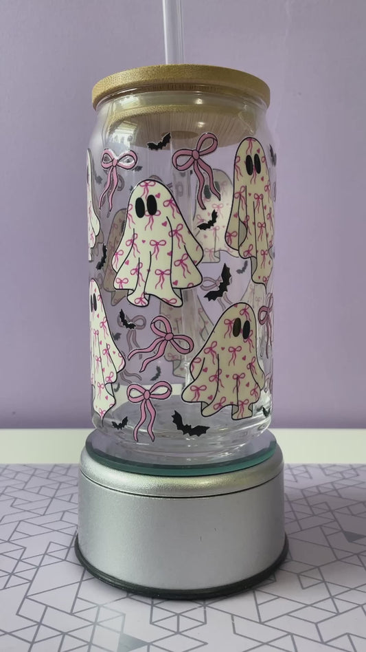 Halloween Glass Can - 16 oz